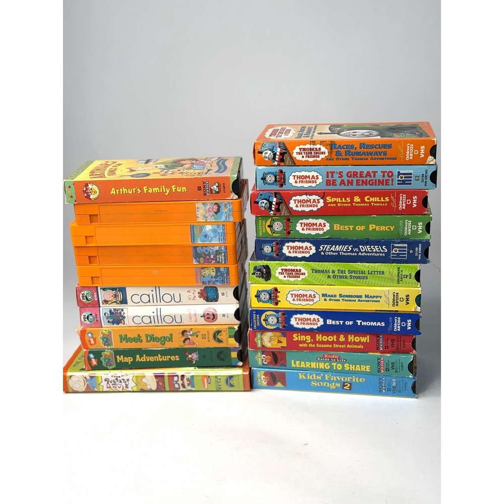 Vintage Blue's Clues Thomas & Friends Dora Caillou VHS Lot of 21 Nick JR 90s PBS